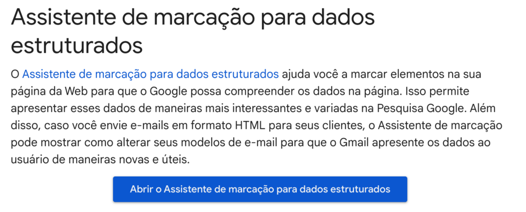 SEO-Assistente de marcação para dados estruturados